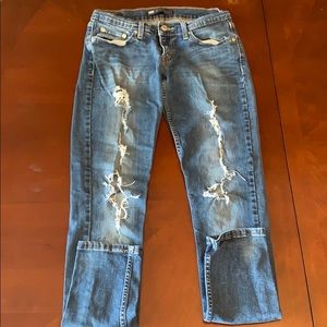 Levi’s 524 Too Superlow Distressed Stretch Jeans